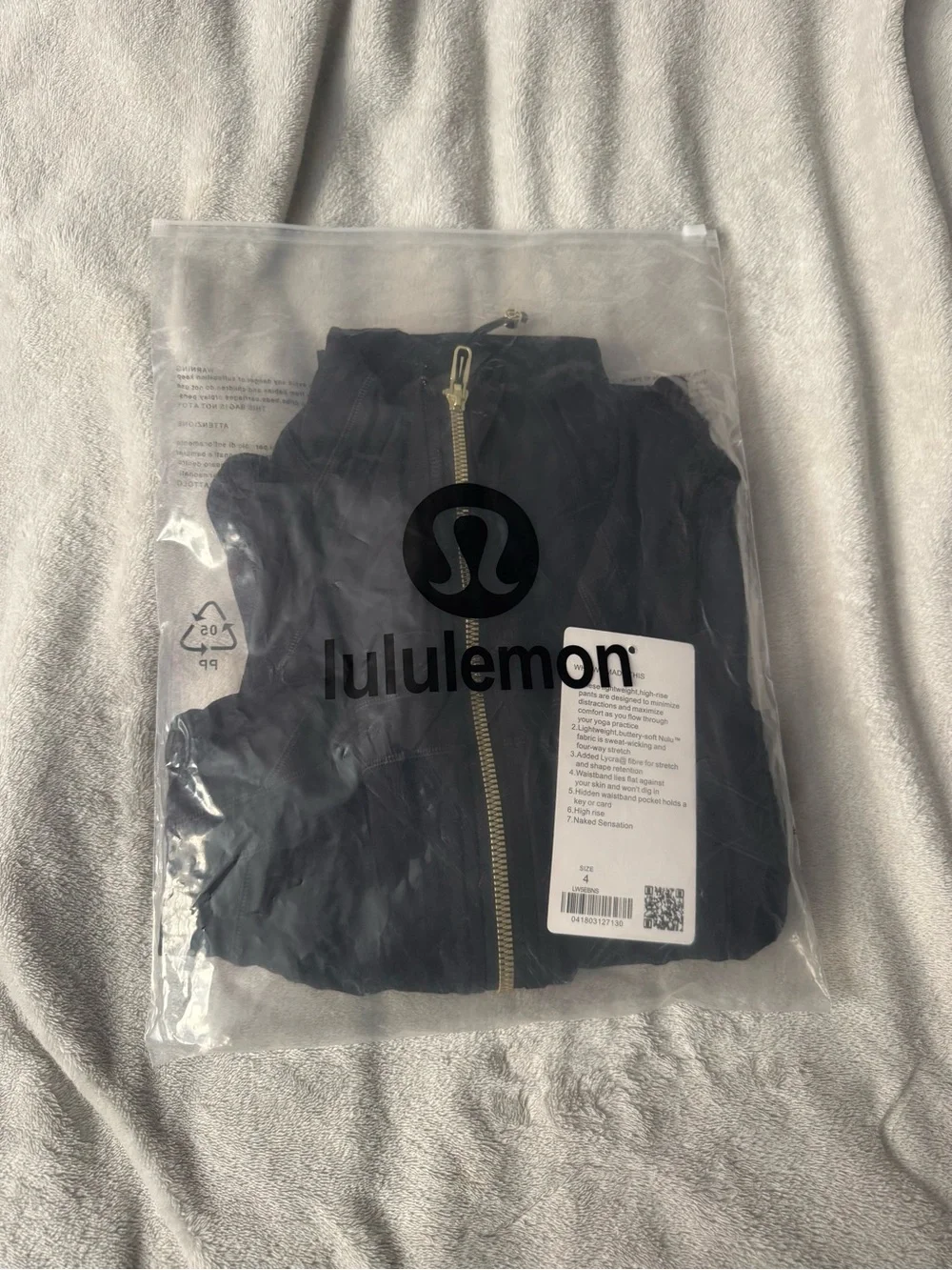 lululemon athletica Black Jacket with Gold-Tone Zipper size M